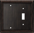 Henne Bery Sunken Pearls Heavy Duty Decorative Wall Plate Switch Plate Outlet Cover (Blank/Toggle, Aged Bronze)