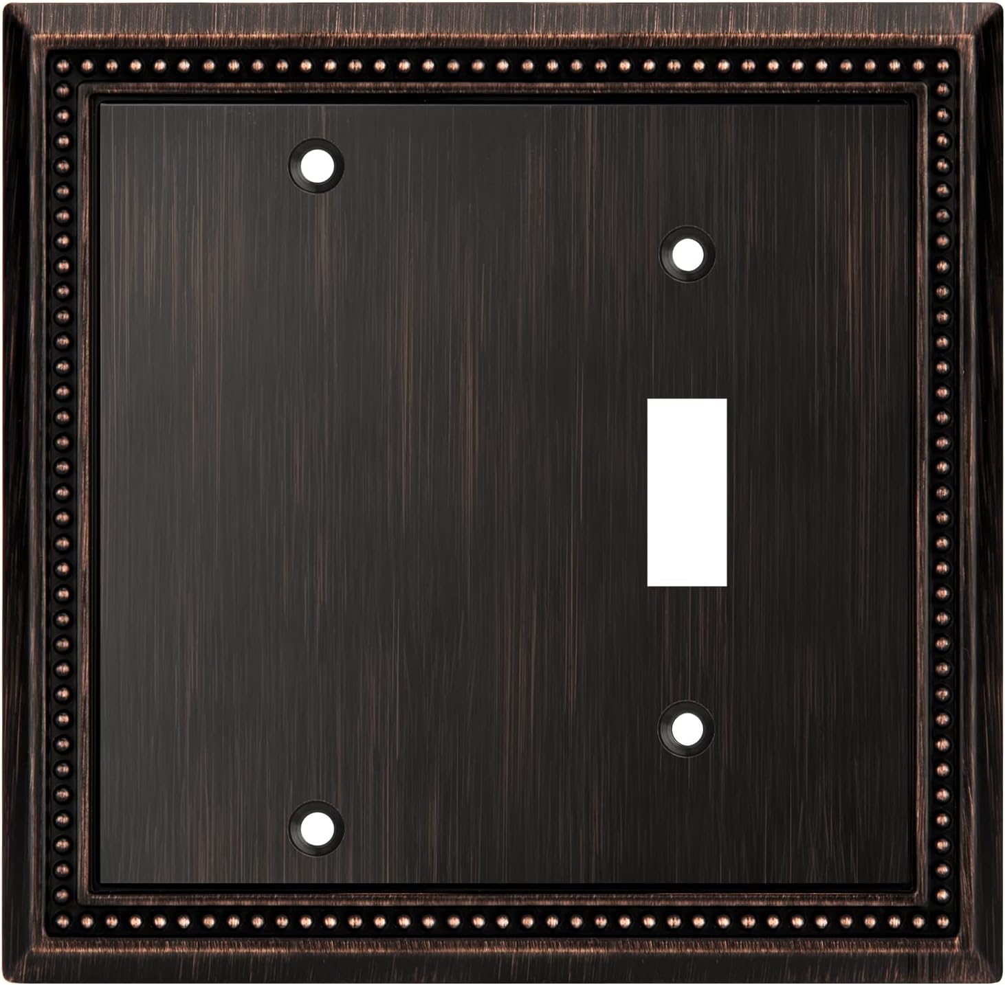Henne Bery Sunken Pearls Heavy Duty Decorative Wall Plate Switch Plate Outlet Cover (Blank/Toggle, Aged Bronze)