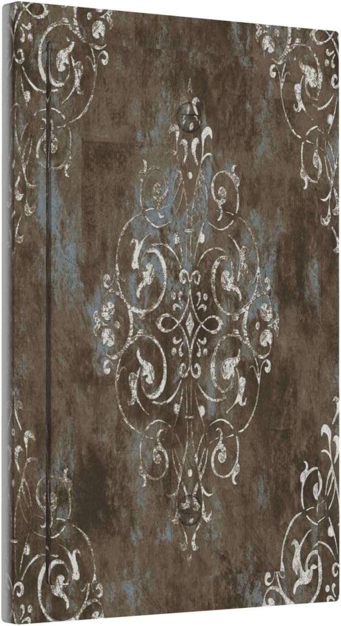 Decorative Light Switch Plate Covers Vintage Brown Abstract Floral Pattern 1 Gang No Device Single Blank Outlet Covers Wall Plate Light Switch Cover Plate Faceplate for Bedroom Home Decor
