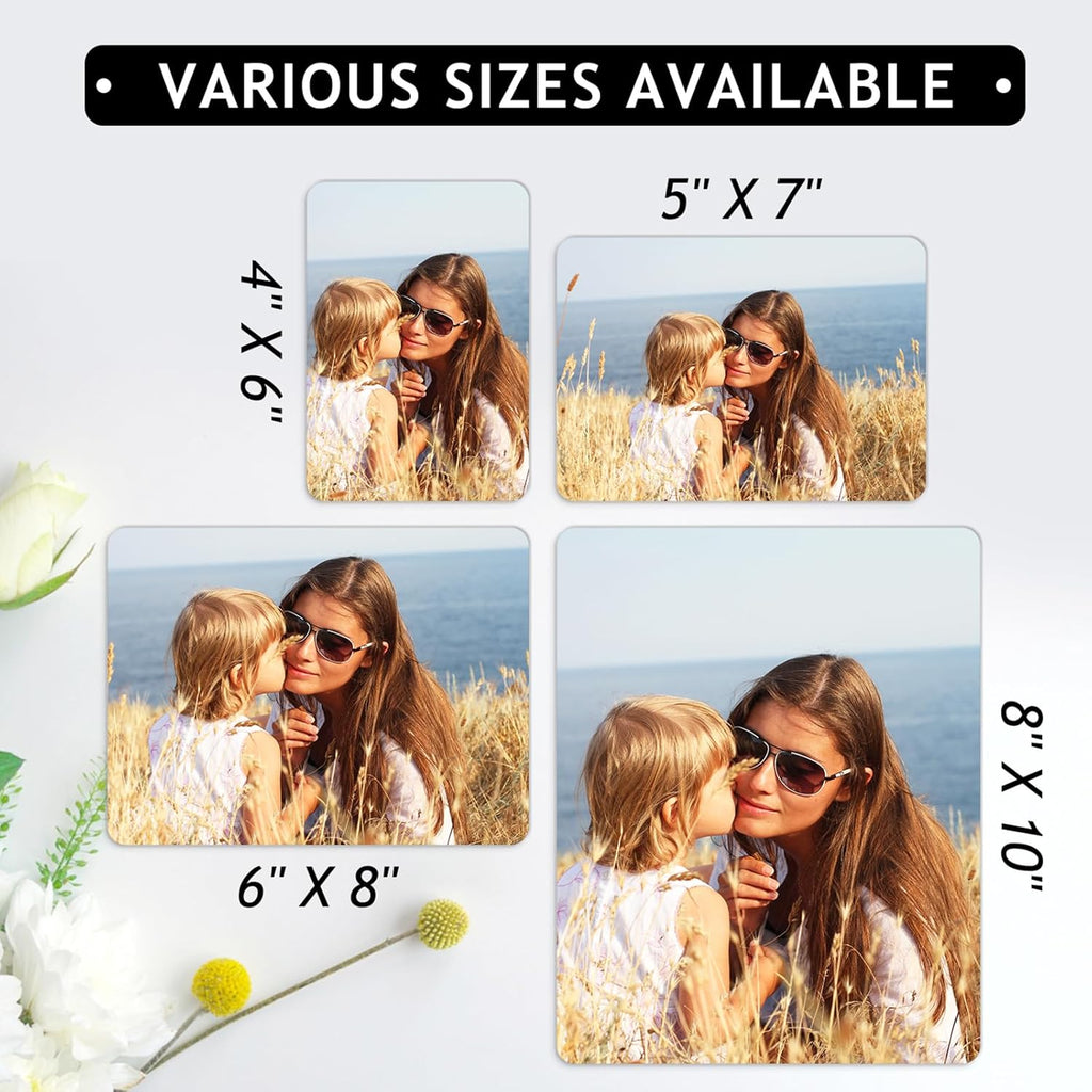 Custom Metal Photo Prints Customized photo gifts with Natural Bamboo Base,Personalized Picture Gifts for Family and Lovers by 12-Color HD Printing Technology -Gift Wrapping Available-Same day Pick up