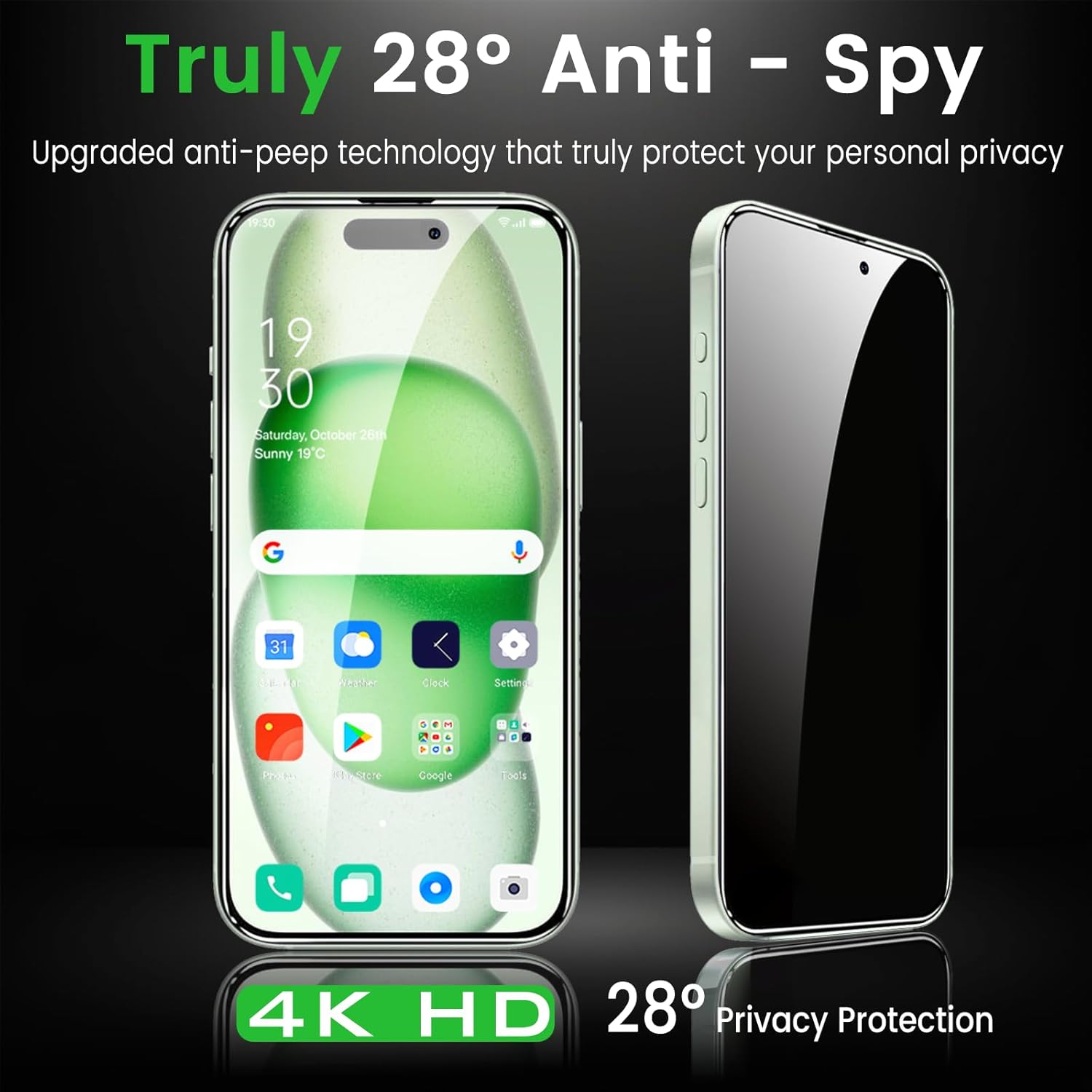 4 Pack Privacy Screen Protector for iPhone 15 6.1 Inch with 4 Pack Camera Lens Protector, Anti Spy Tempered Glass Film, Anti-Scratch, Touch Sensitive, Case Friendly