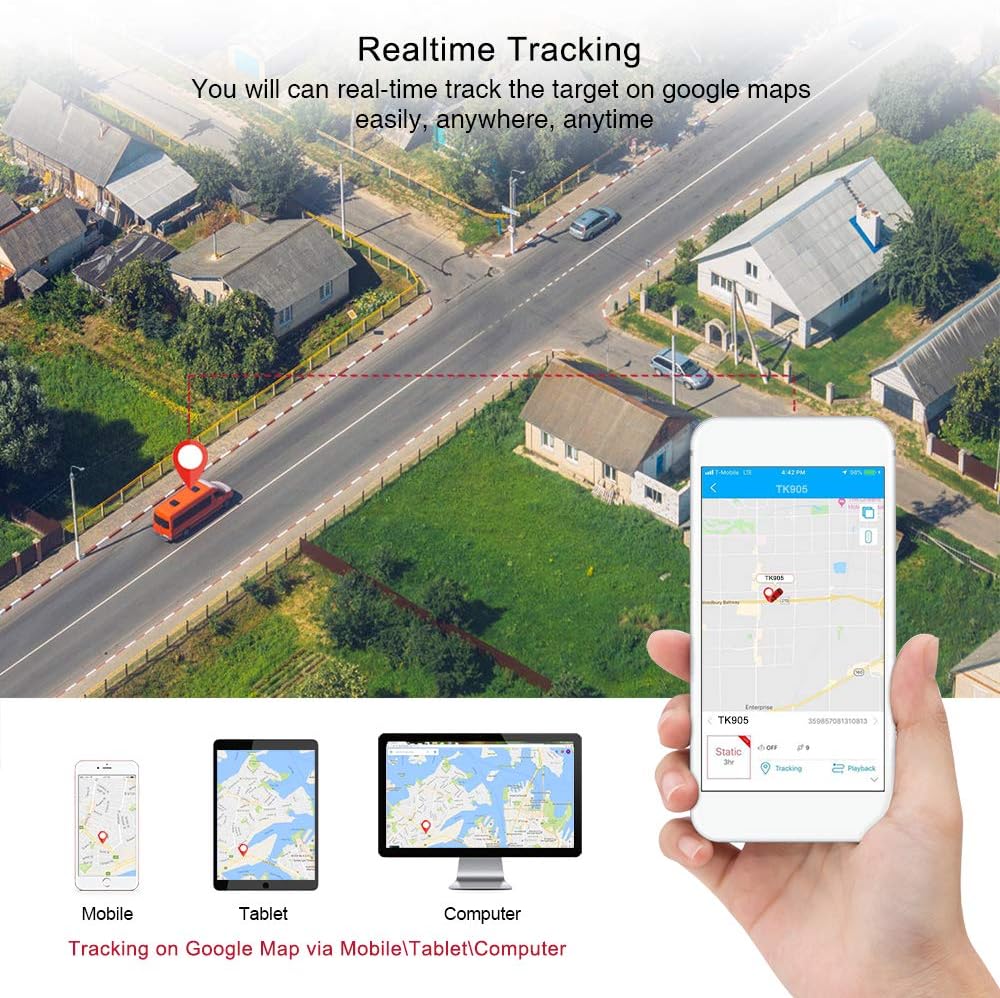 4G GPS Tracker for Vehicle - Magnetic Car Tracking Device with Real-Time Tracking, Anti-Theft Alerts, 6 Months Long Battery Life, Waterproof Tracker for Trucks, Fleet TK905-E Subscription Required