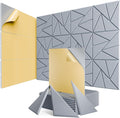 12 pack Acoustic Panels With Self-Adhesive, 12"X 12"X 0.4"Sound Proof Foam Panels, Sound Panels High Density, Soundproof Wall Panels for Home Studio Office Smoke Gray