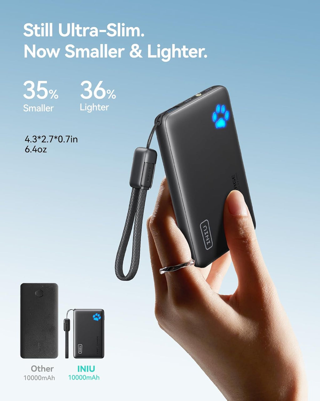 INIU Portable Charger, Ultra Slim 10000mAh 45W PD Power Bank, Fast Charging Mini Battery Pack, Travel Trip Accessories Ship Essentials for College Students Travelers Teen Boys Girls, Green