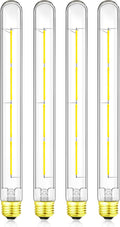 XININSUN T300 Led Bulb, 11.8 Inch Long Tubular Led Light Bulbs, 100Watt Equivalent, 1000lm, Dimmable, Clear Glass, E26 10W T10 LED Edison Tube Lamp Bulb,4 Pack. (6W=60W 4000K)