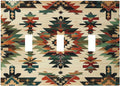 Decorative Switch Plates Southwest Rustic American Indian Aztec Boho 3 Gang Wall Plate Triple Toggle Light Switch Cover Faceplate Electrical Wall Panels for Bed Room living Room Decor
