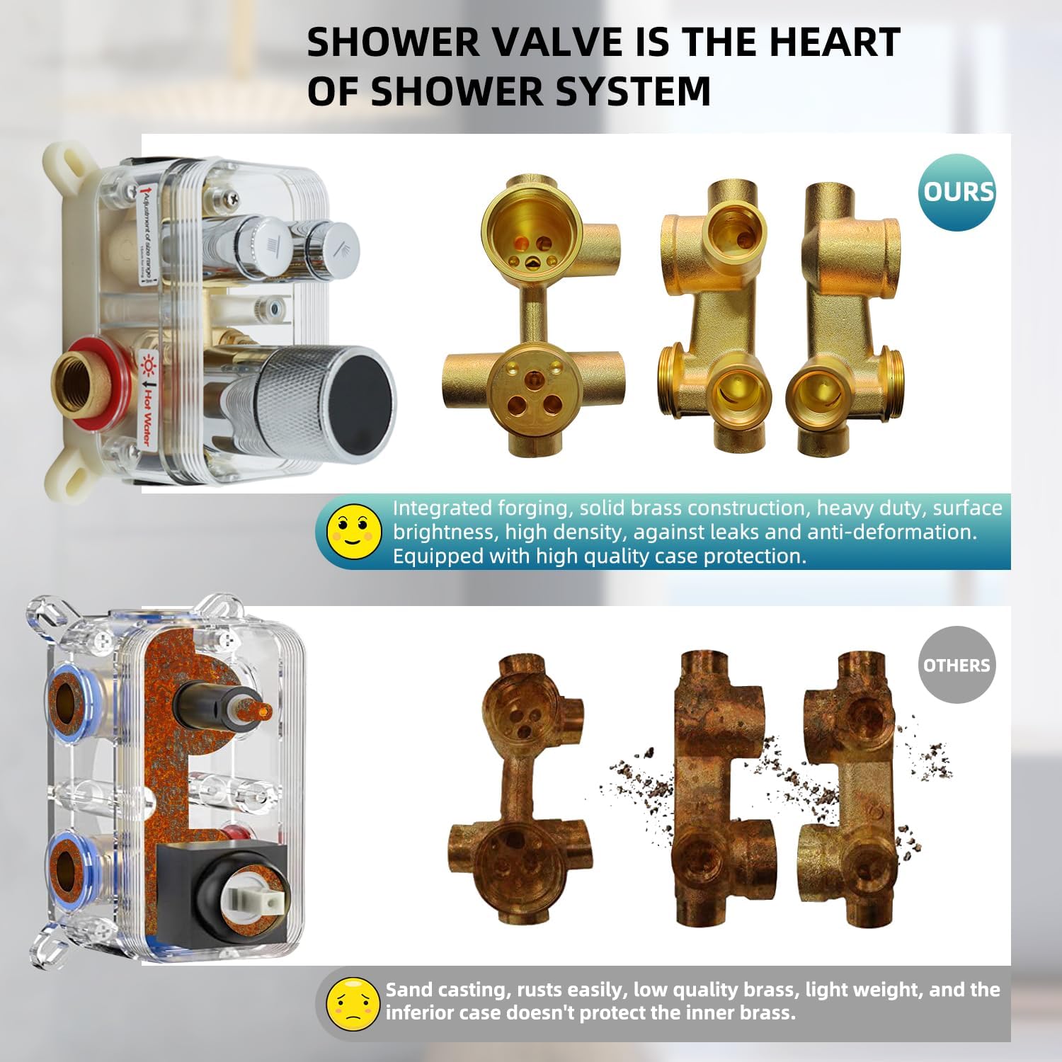 Digital Display Shower System Set 16 Inches Rain Fall Head Temperature Valve Shower Handheld Shower Head Sets for Bathroom Concealed Installation