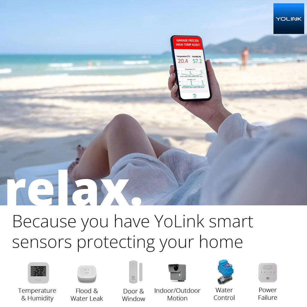 Smart Wireless Temperature Sensor/Humidity Sensor Wide Range (-22 to 158 Degrees) for Fridge Monitoring Pet Cage/Tank Monitoring, Smartphone Alerts, Compatible with Alexa IFTTT - Hub Included