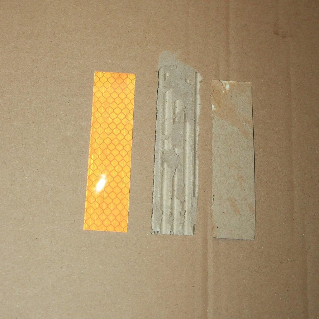 Non Fading Orange Reflective Stickers 1 inch X 4 inch, Outdoor Waterproof High Visibility Warning Safety Adhesive Reflector Tape (50 Pcs)