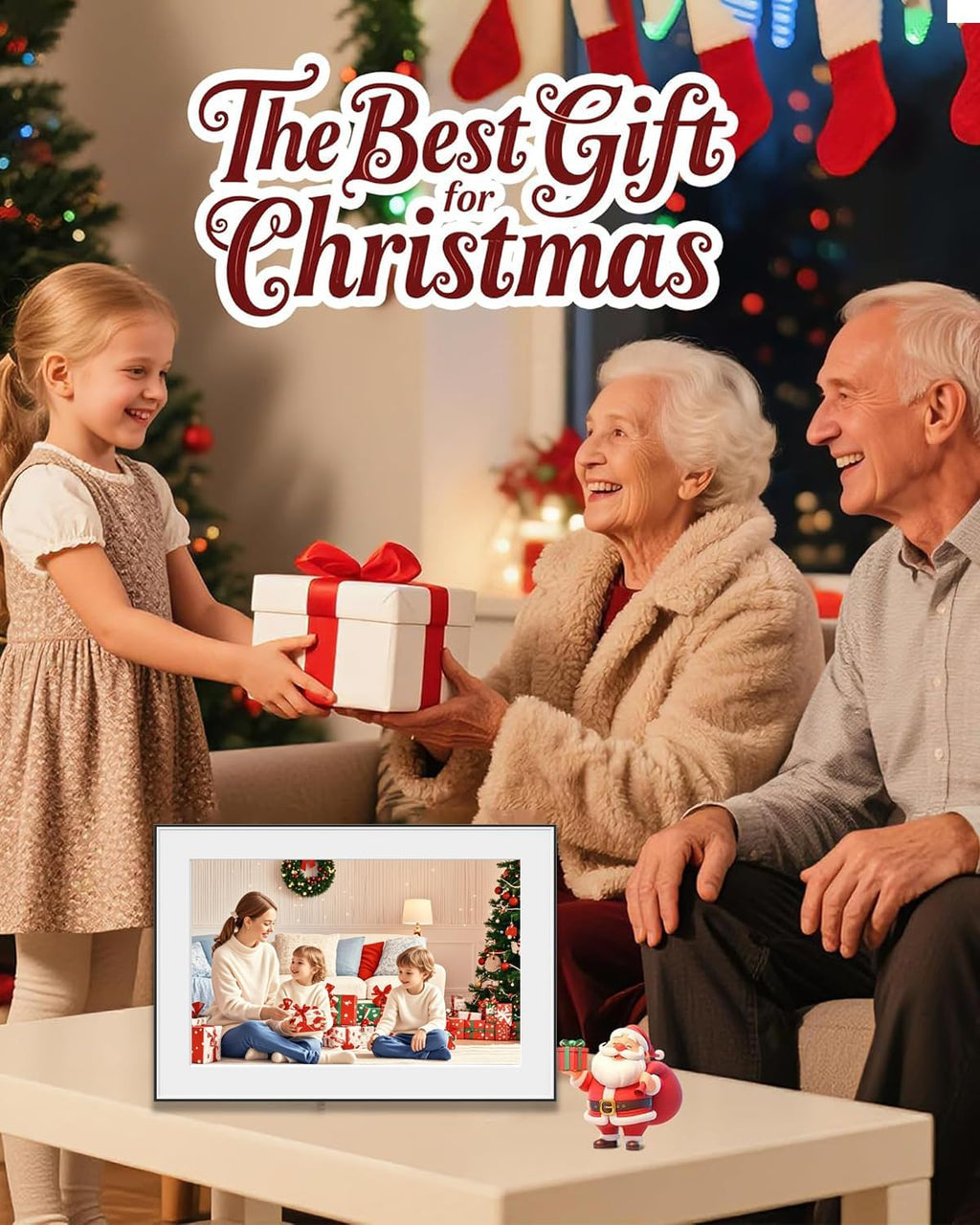 AI Magic Frame 10.1"-WiFi Digital Picture Frame with 64GB,1920 x 1200 IPS FHD TouchScreen,Motion Sensor,Dynamic AI Photo,Unlimited Cloud Storage, Gifts for Christmas/Birthday/Family/Home Decor