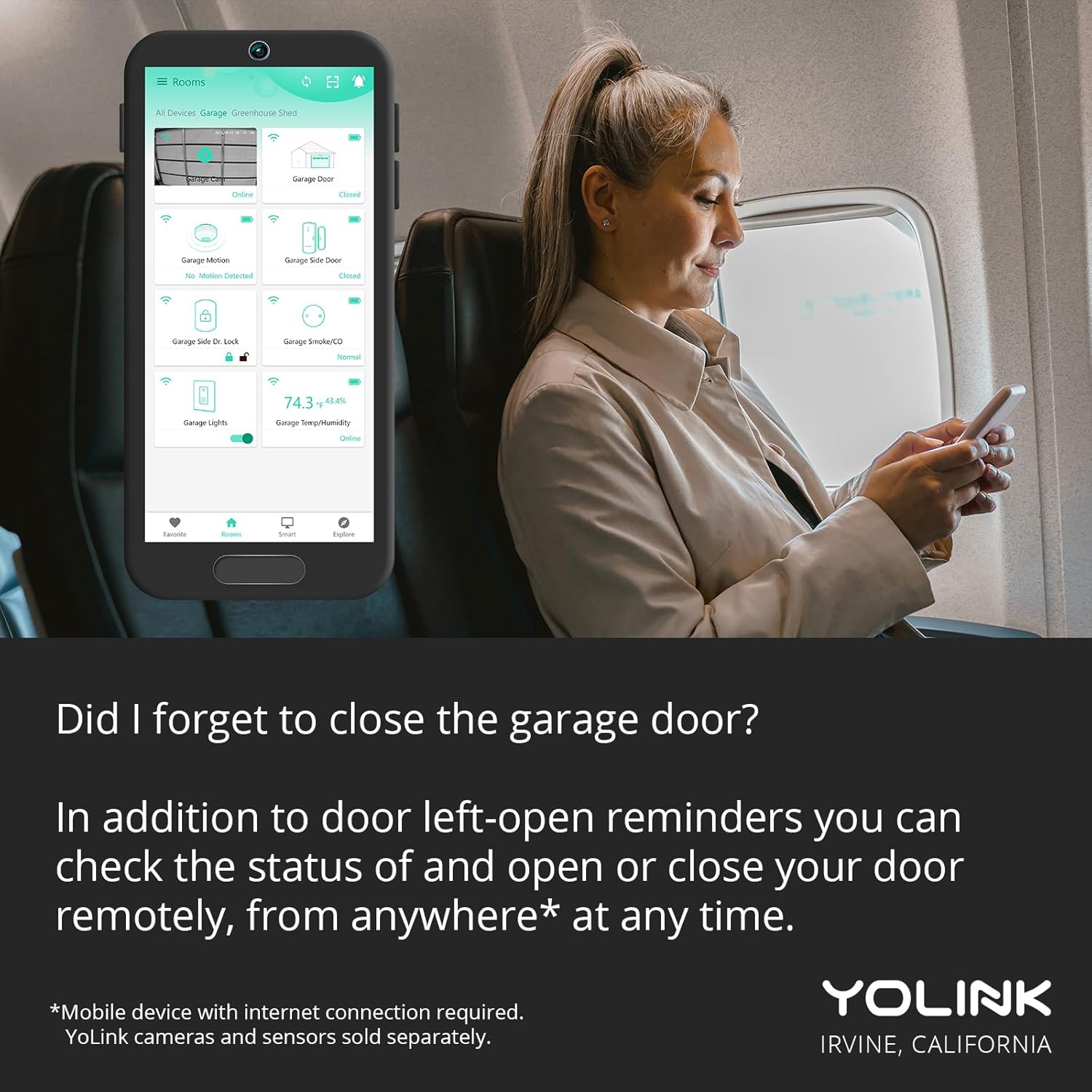 YoLink Finger - Remote Control Existing Garage Door Opener, 1/4 Mile World's Longest Range Garage Door Operator Controller, YoLink Hub Required