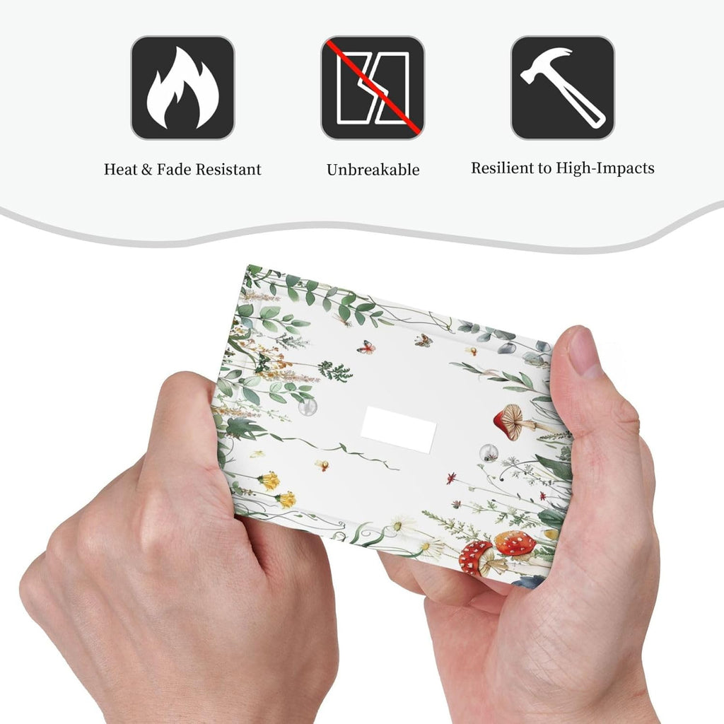 Decorative Light Switch Cover Sage Plant Red Mushroom Butterfly Wild Flower 1 Gang Single Toggle Device Electrical Faceplate Switchplates Decorator Outlet Wall Plate For Bed Room Home