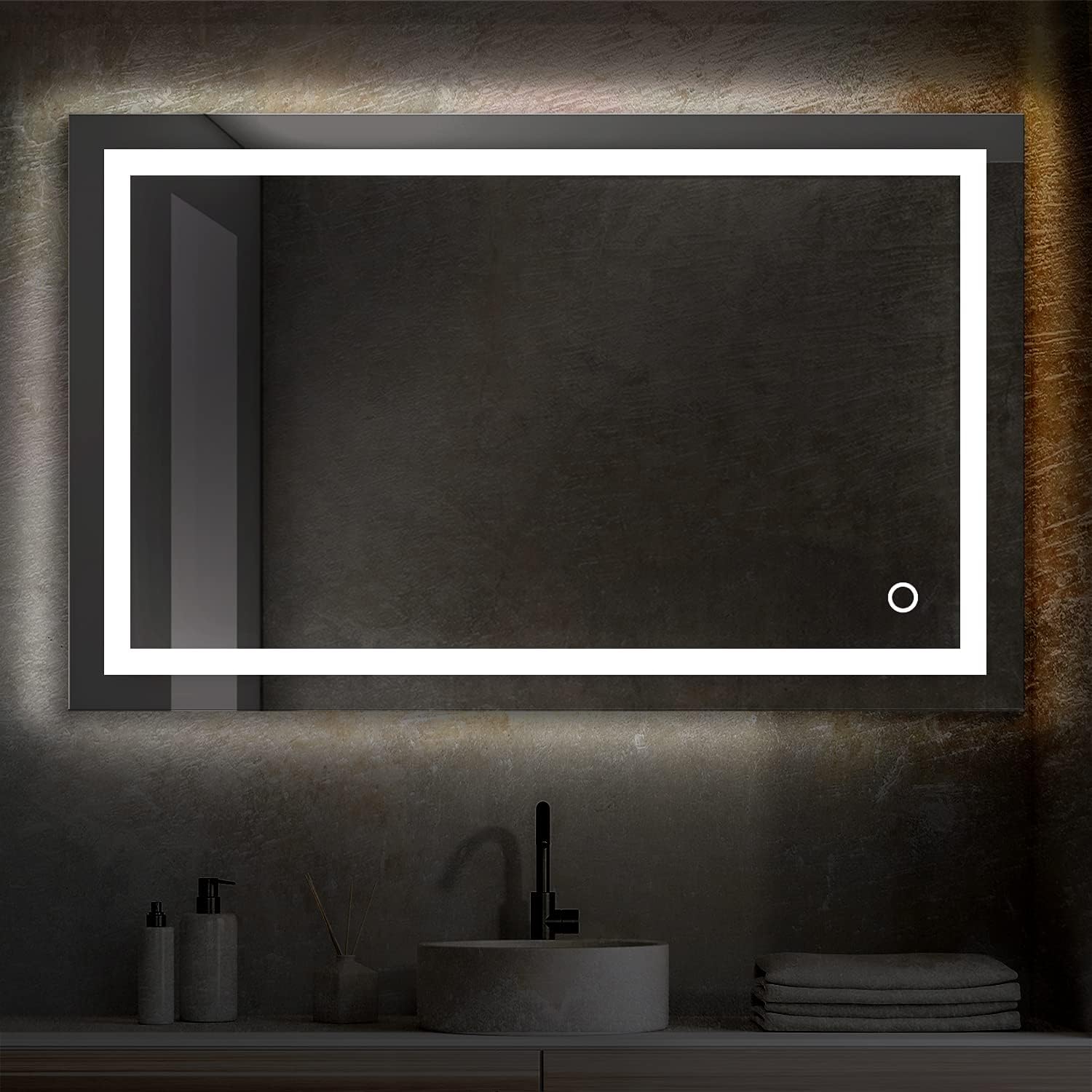 Blossom 48X30 LED Bathroom Mirror with Lights, Anti-Fog, Dimmable, Backlit & Front Lit, Lighted Bathroom Vanity Mirror for Wall, Memory Function, Waterproof, Tempered Glass, Smart Vanity Makeup Mirror