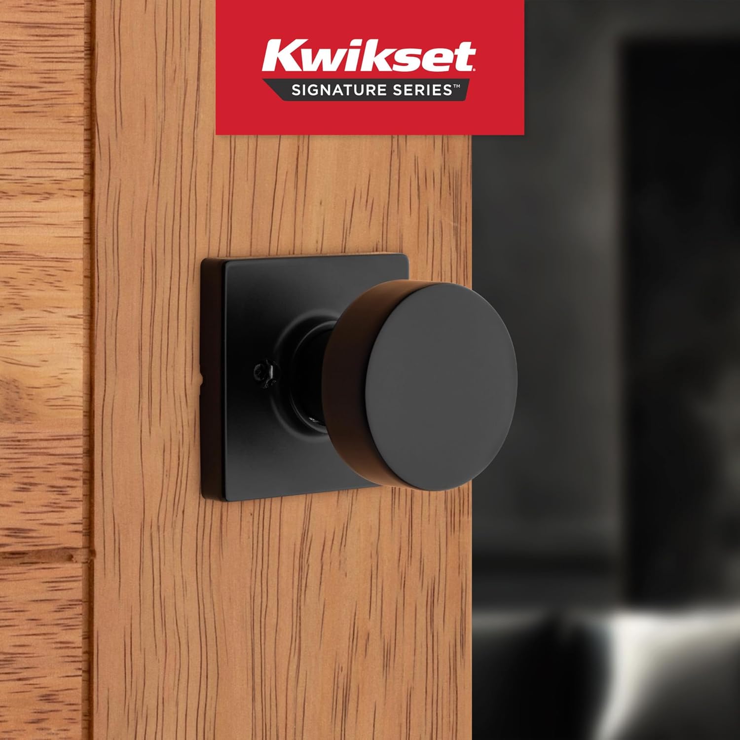 Kwikset Pismo Dummy Door Knob, Single Sided Handle for Closets, French Double Doors, and Pantry, Matte Black Non-Turning Interior Push/Pull Door Knob, with Microban Protection (Pack of 10)