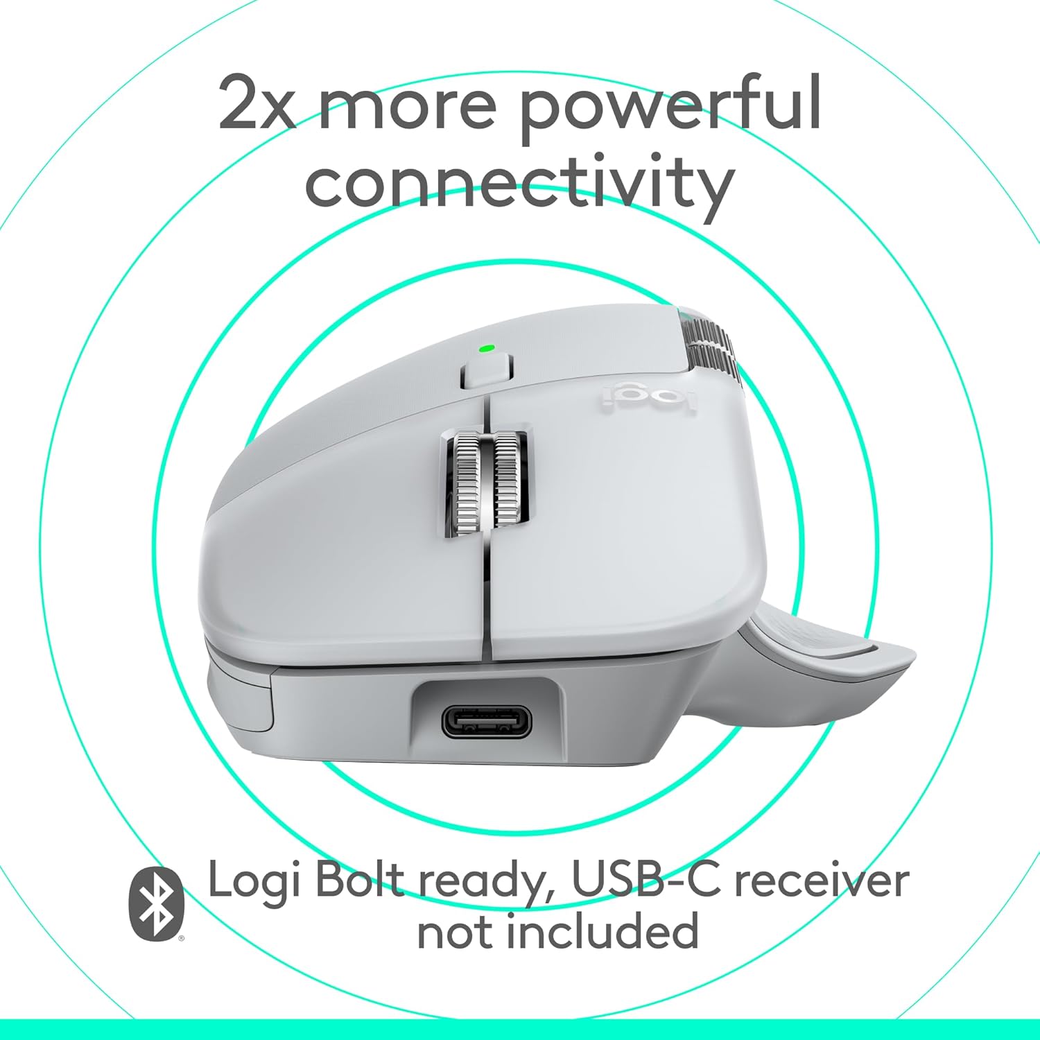 Logitech MX Master 4 for Mac, Ergonomic Bluetooth Mouse with Advanced Performance Haptic Feedback, Ultra-Fast Scrolling, USB-C Charging, MacOS, iPadOS, Windows - White Silver