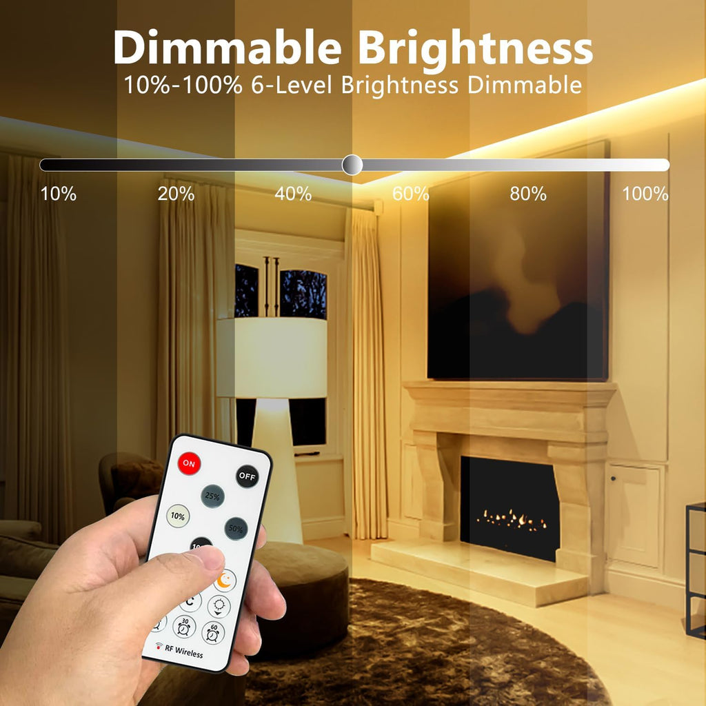 White LED Strip Lights, 131ft Dimmable 24V LED Lights Strip 3000K Bright Warm White, Flexible Tape Lights for Bedrooms, Kitchen, Cabinet, Christmas Decor, 2 Rolls of 65.6ft
