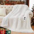 Heated Electric Blanket Throw–Faux Fur with Soft Thick Sherpa,Warm Winter Birthday Gifts for Women Grandma,10 Heat Settings,5 Time Settings with Fast Heating, 50x60, Snow Cloud