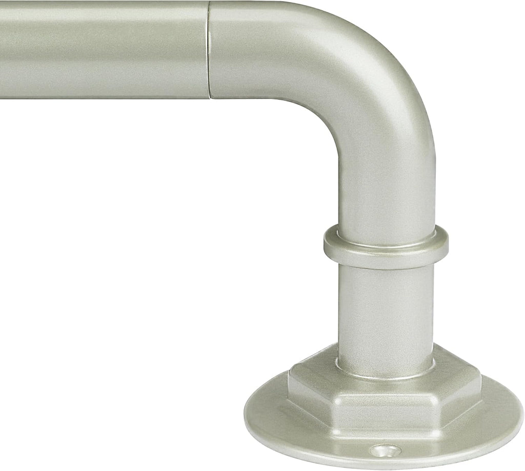 Curtain Rods for Windows 16 to 88 Inches Adjustable Blackout Wrap Around 1 Inch Diameter Curtain Rod, Brushed Nickel