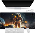 Small Heated Desk Pad 23.6" x 14.2" – Compact Electric Mouse Pad with 3 Heating Levels, Auto Shut-Off, Waterproof PU Surface, Plug-in Warmer for Office or Home Use, Astronaut