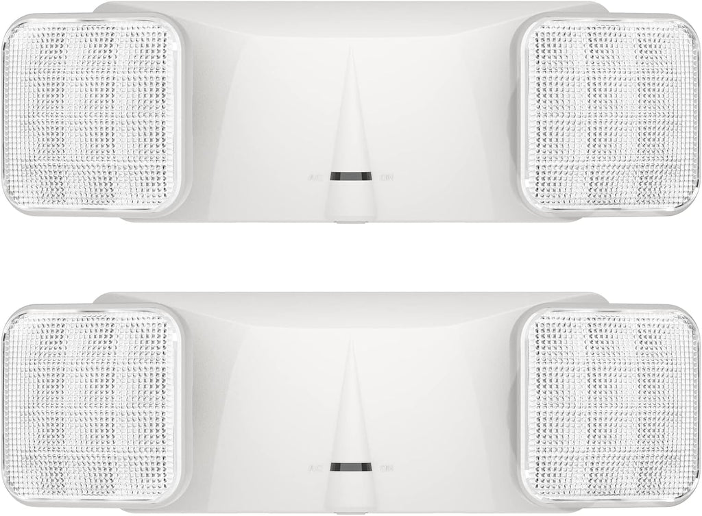 SPECTSUN 2 Packs Led Emergency Light White, Adjustable Square Head Emergency Led Light with Battery, White Emergency Light/Emergency Light Fixture/Emergency Exit Sign/Emergency Exit Light.