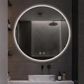 Niccy Round Led Mirror for Bathroom, 30" Circle Frameless Backlit Mirror wiht Light, Anti-Fog, 3 Colors, Waterproof, Memory Function