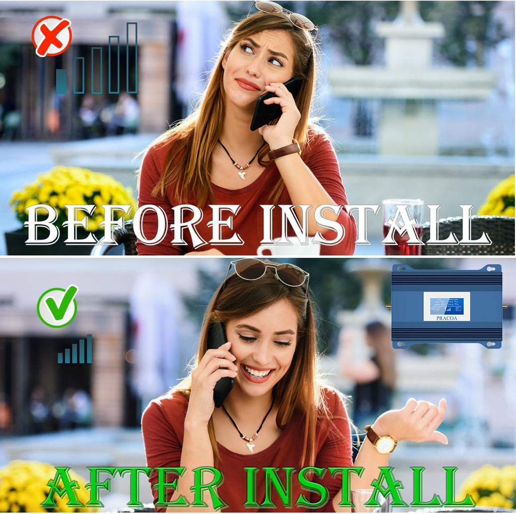 Verizon Cell Phone Signal Booster T Mobile Cell Booster AT&T Cell Signal Booster 5G 4G LTE 3G Cricket US Cellular Sprint Verizon Cell Phone Booster for All US Carriers for Band 2/4/5/12/13/17/25/66