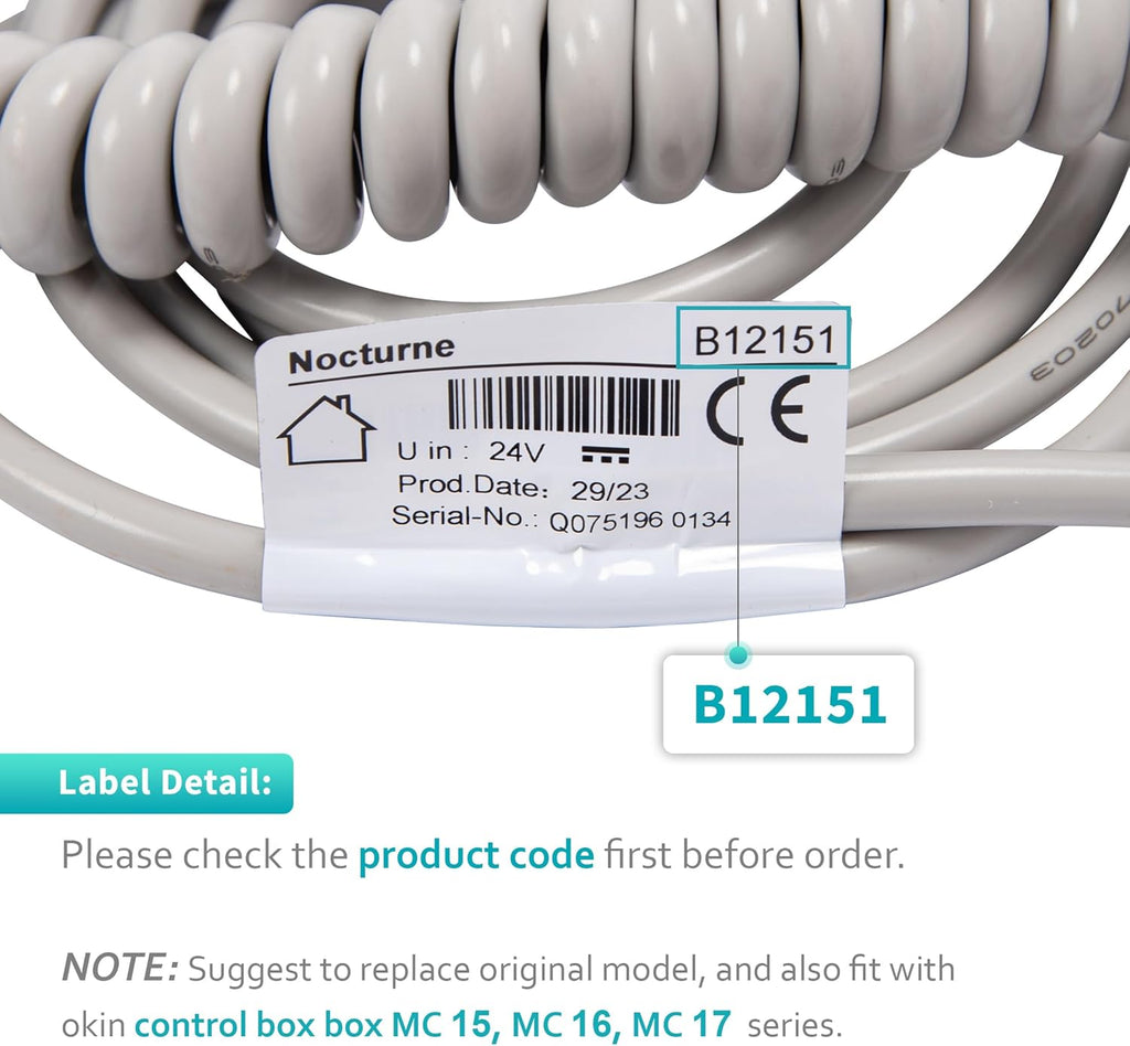 Okin Dewert B.12151 Handset Remote Hand Control Replacement for Hospital Bed Electric Adjustable Beds with 13 pin Connection