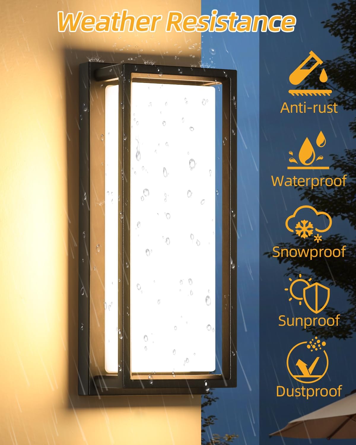 RAYVO Outdoor Wall Light, 1500LM RGBCW Smart Porch Lights Color Changing Exterior Lighting Fixtures, IP65 Waterproof Outdoor Sconce Lights for House Compatible with Alexa Google Assistant, ETL Listed