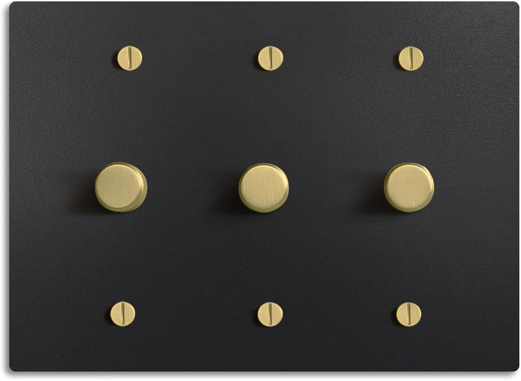 SELECT Black Brass Dimmer Light Switch, 1 Way Rotary Dimmer, 3 Gang TRIAC/Leading Edge Dimmable LED Light Switch, 15A 120V AC with Brass Knob, Faceplate & Dimming Module, UL Listed