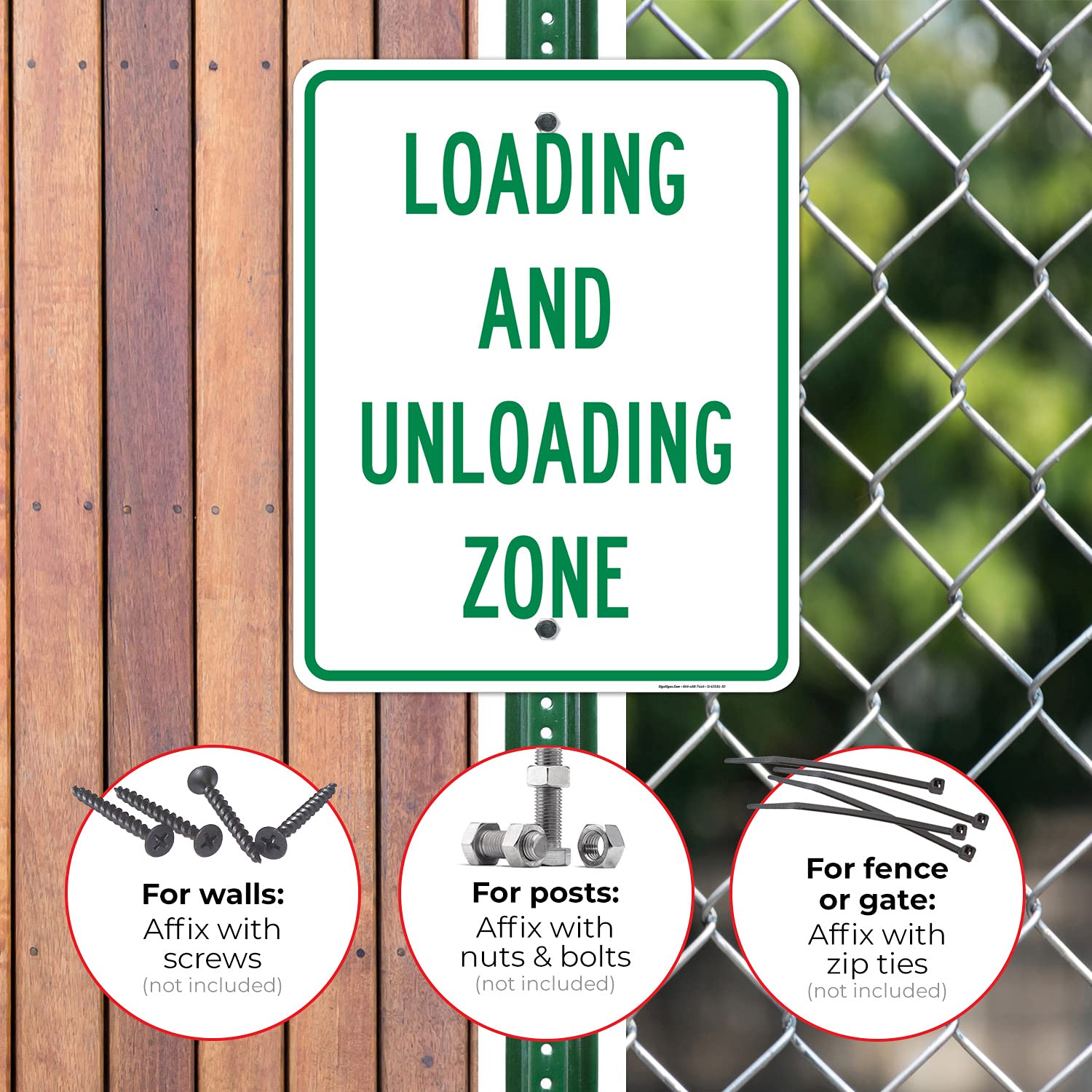 Loading and Unloading Zone Sign, 24x30 Inches, Rust Free .063 Aluminum, Fade Resistant, Made in USA