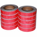 Red Reflective Tape Outdoor Waterproof 1 inch Wide, High Visibility Warning Industrial Marking Tape, Safety Stickers (68 feet,10 Rolls)