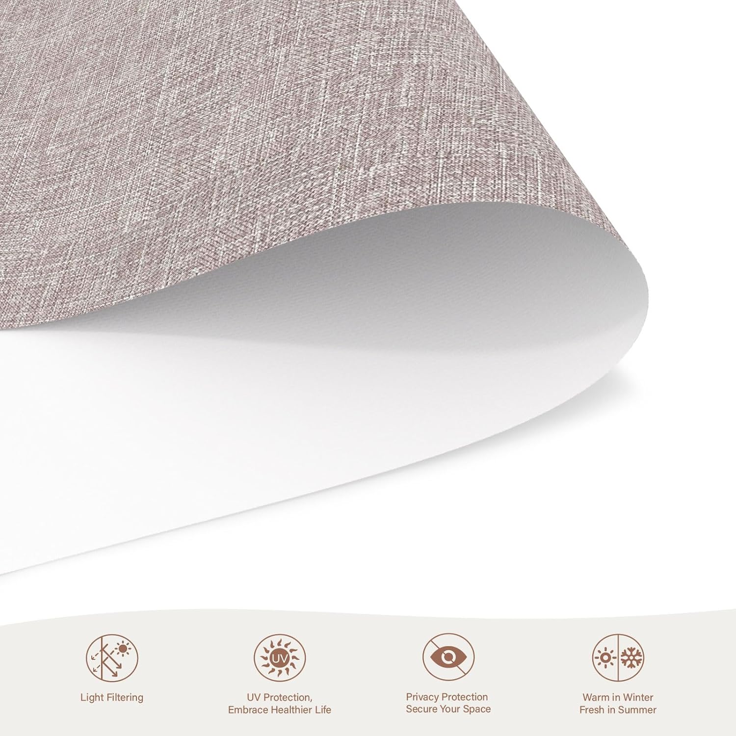Motorized Roller Blinds with Remote, 100% Blackout Automatic Roller Shades for Bedroom, Bathroom, and Living Room, Customized Size, Cloud Shadow Brown