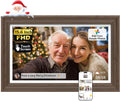 NexFoto Touchscreen Digital Picture Frame 15.6'', FHD WiFi Digital Photo Frame, Wood Electronic Frame 64GB, Add Pics from Google Photos, Share Photos/Videos, for Mom Christmas/Birthday, Walnut