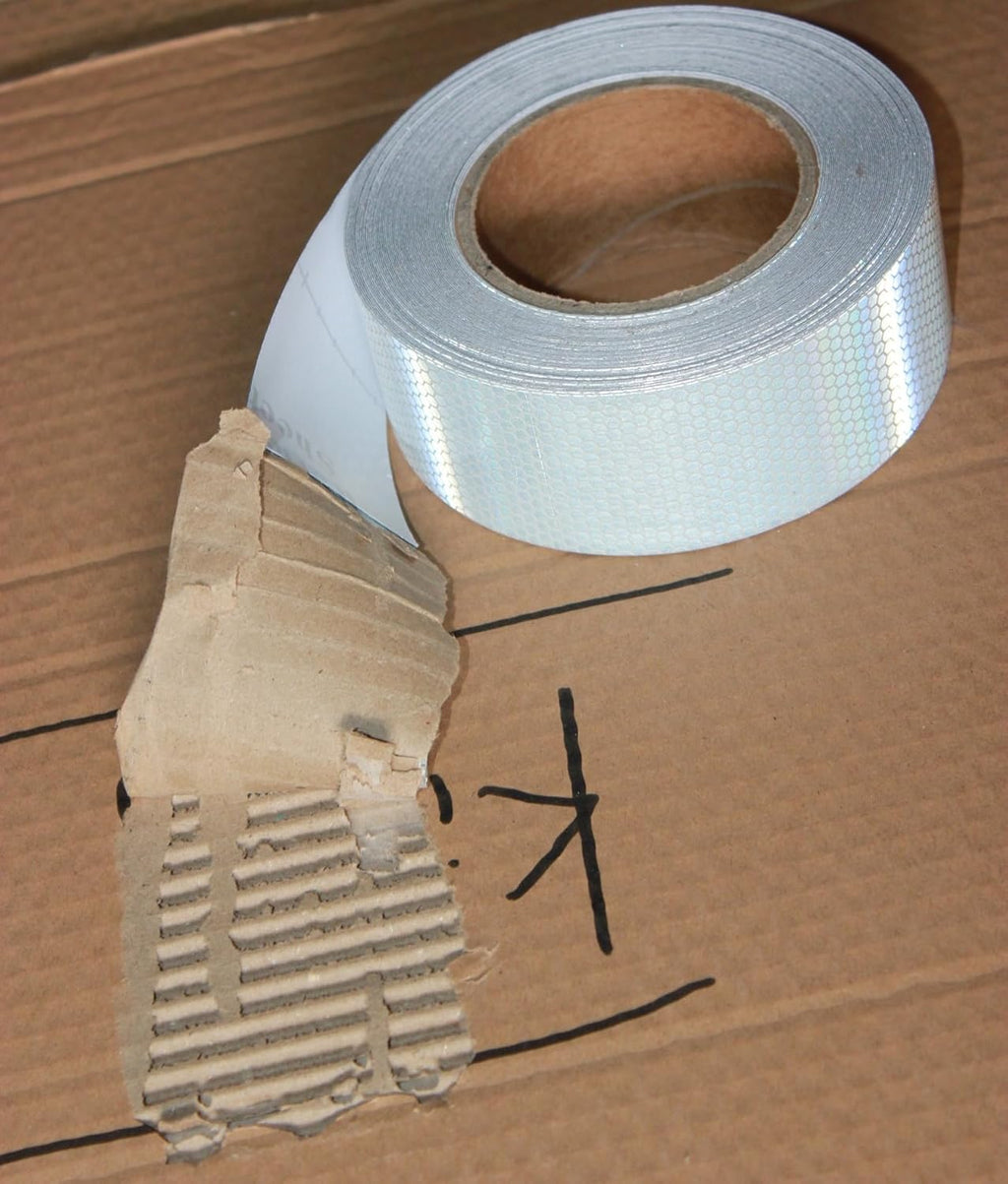 Non Fading Silver Reflective Tape 2 inch Wide, Outdoor Waterproof Safety Adhesive Stickers, High Visibility Industrial Marking Tape (168 feet)