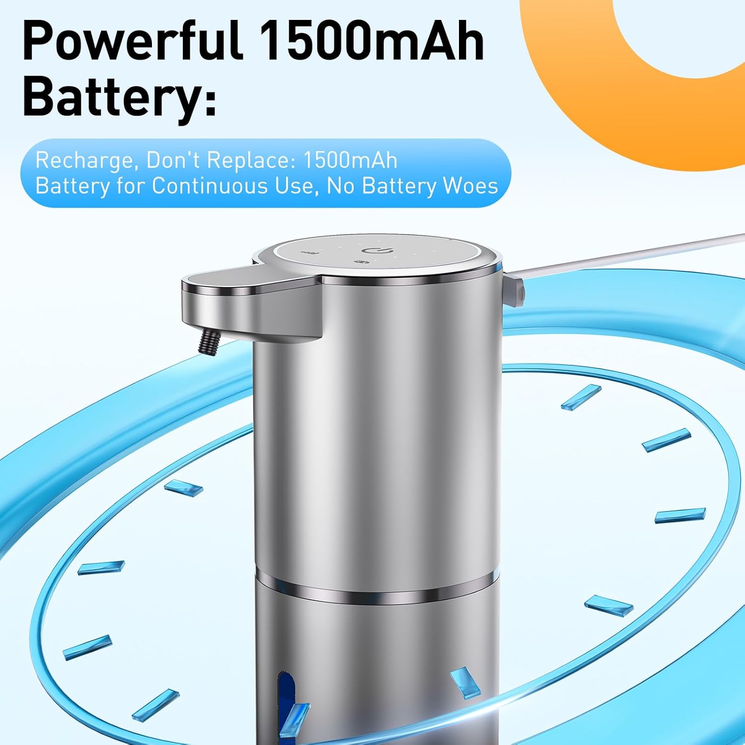 Automatic Soap Dispenser Touchless Automatic Liquid Soap Dispenser 4 Adjustable 1500mAh Soap Dispensing Levels Wall Mount for Kitchen and Bathroom