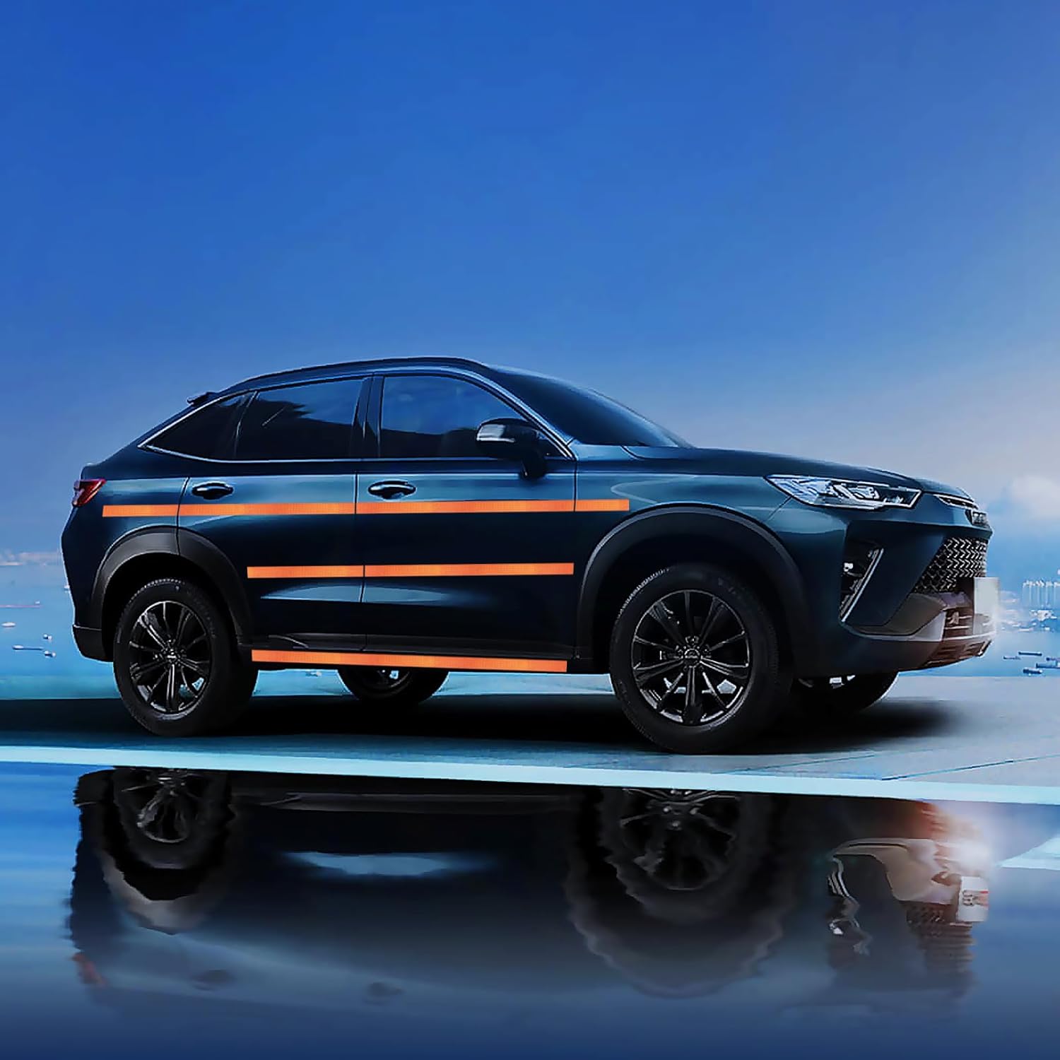 Orange Reflective Tape Outdoor Waterproof 4 inch Wide, High Visibility Warning Safety Industrial Marking Tape (68 feet)