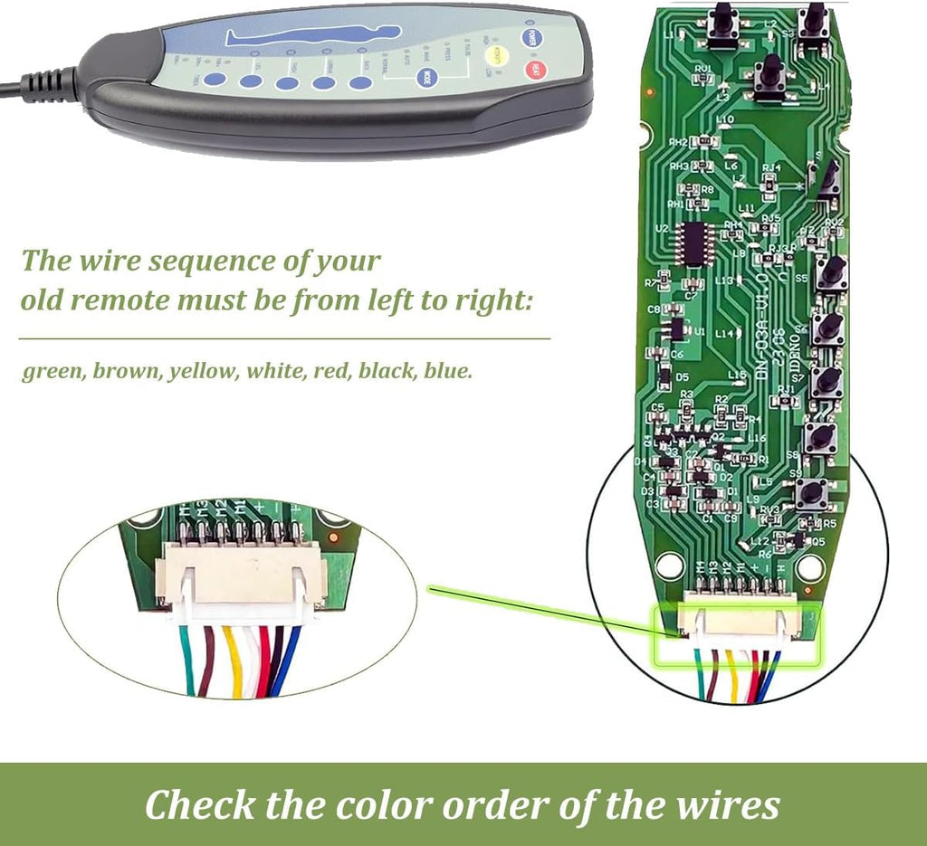 8 Female Pin Hand Remote Control for Massage Power Lift Recliner Chair DN-03 Heat and Vibration Controller for Sofa Chair with 30 in Length Extension Connection Cord Cable 12VDC