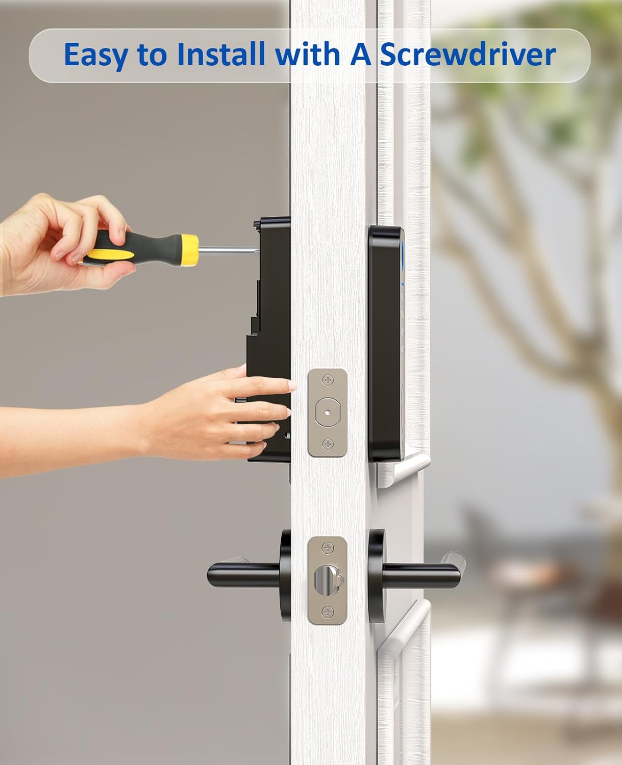 Smart Deadbolt Door Lock with Keypad:Amzloc Fingerprint Keyless Entry Door Lock, Smart Lock for Front Door,Bluetooth APP Control,Auto Lock,Easy Install,IP65 Waterproof