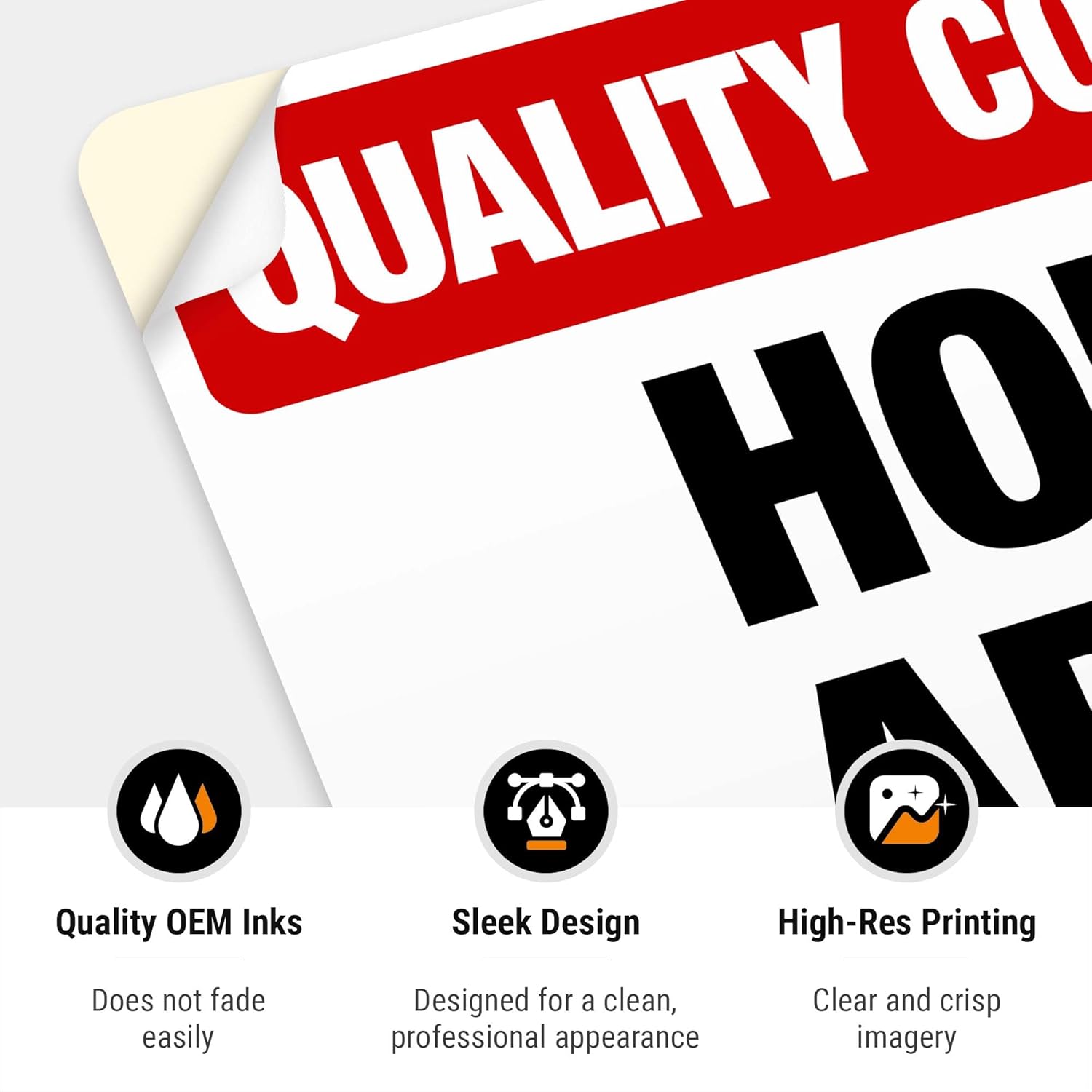 Quality Control Hold Area Sign, 10x7 Inches, 4 Mil Vinyl Decal Stickers Weather Resistant, Made in USA