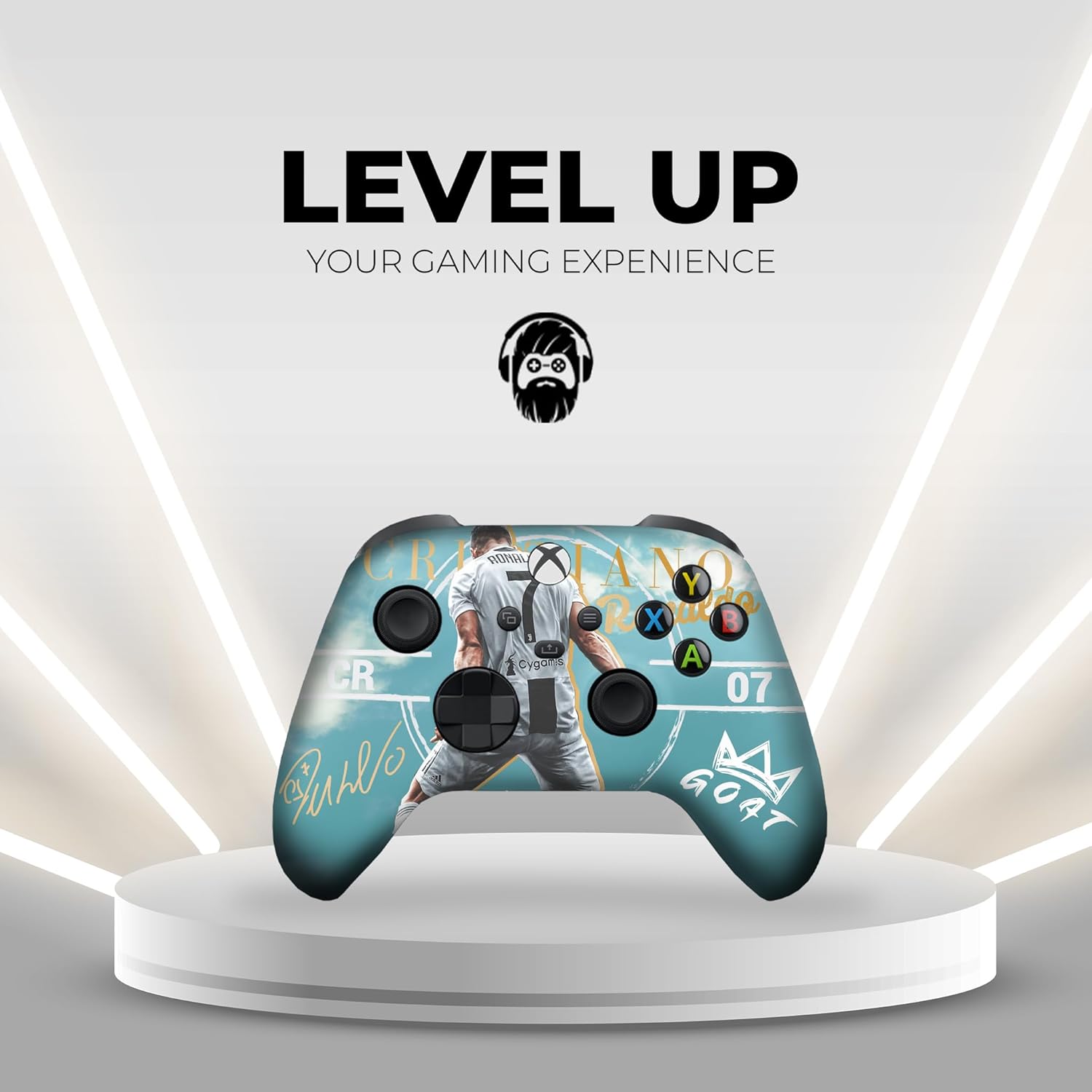 DreamController Ronaaldo Custom X-box Controller Wireless compatible with X-box One/Series X/S Proudly Customized in USA with Permanent HYDRO-DIP Printing (NOT JUST A SKIN)