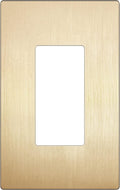 LIDER Brushed Finish Decorator Switch Cover, Screwless Wall Plate, Mid-Size 1-Gang 4.88" x 3.11", Unbreakable Polycarbonate Thermoplastic, UL Listed, LSWP-31M-BGD, Brushed Gold