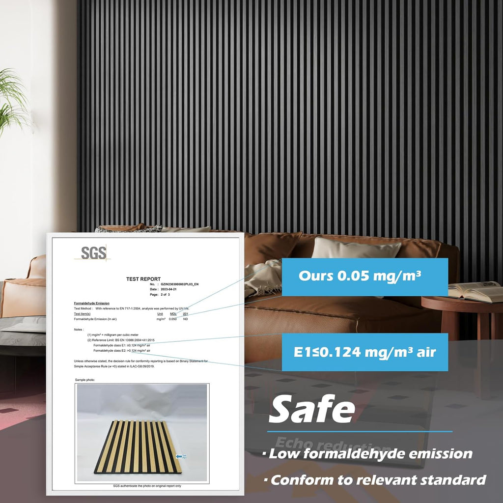 Art3d 2-Pack 108" x 12" Acoustic Wood Panels for Wall, Soundproof Wood Slat Panel for Wall and Ceiling, 3D Fluted Sound Absorbing Paneling for Interior Wall Decor, Living Room, Bedroom - Smoky Oak