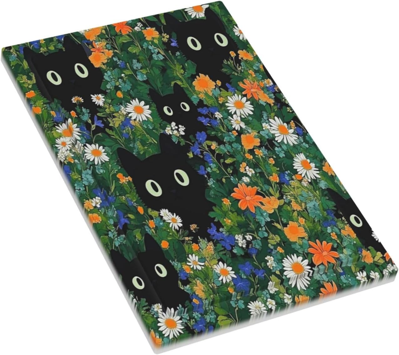 Boho Funny Black Cute Cats Daisy Wildflower Light Switch Cover Plate 1 Gang No Device Blank Electrical Wall Plates Faceplate Decorative Switch Plate For Kids Room Bed Room Decor