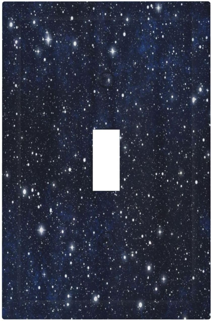 Personalized Wall Plate Decorative Light Switch Cover Night Sky Star Cosmic Starry Fantasy Galaxy Universe Space Single Toggle Switchplate 1 Gang Switchcover Decora Light Switch Plate