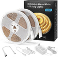 MYPLUS Under Cabinet Lighting Kit, 65.6Ft Dimmable Led Strip Lights with 1200 LEDs,24V, Low Power Safety Adapter, Flexible Tape Light for Kitchen Cabinet,Bedroom,Counter,Shelf (Warm White-3000k)