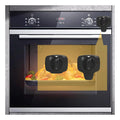 Knob Switch Child Proof Oven Lock Baby Safety Oven Door Lock for Toddlers Heat-Resistant Adhesive no Tools Need or Drill (Black-2Pcs)