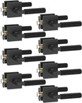 Asidrama 8 Pack Black Privacy Door Handles, Door Lever with Door Knobs Indoor for Bedroom or Bathroom, Heavy Duty Door Handles Interior with Locks for Left Right Sided Doors