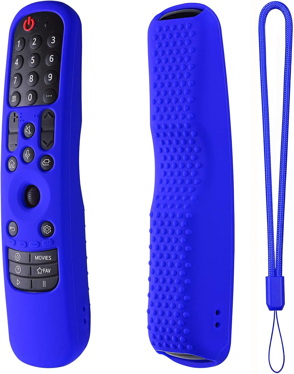 Hi Color Silicone Cover for MR24GA/MR21GA/MR22GN/MR23GA Protective Case Compatible with LG Magic TV C2 C3 G3 OLED Remote Control Slicone Sleeve with Lanyard (Blue)