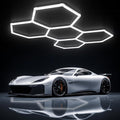 Hexagon Garage Lights - Bigger Size Hexagon Lights 200W LED,5000K 24000LM,Hex Lighting for Car Detailing,Workshop,Basement,Gym,Barber, Garage Ceiling led Light 25 Pack