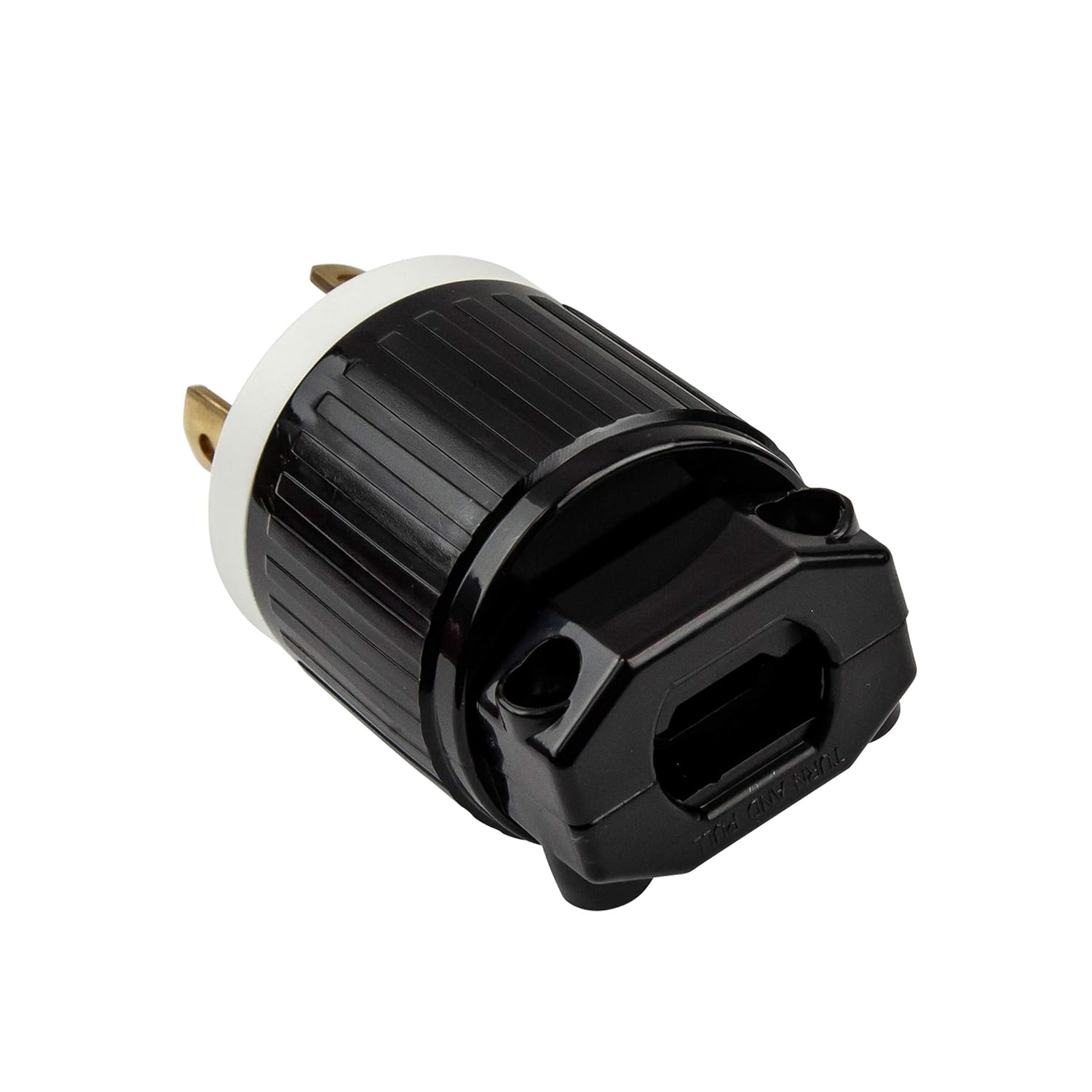 ENERLITES NEMA L6-30P Locking Plug Connector for Generator, Twist Lock Male Plug, 30 Amp, 250 Volt, 2 Pole, 3 Wire Grounding, Industrial Grade Heavy Duty, UL Listed, 66461-BK, Black, 2 Pack